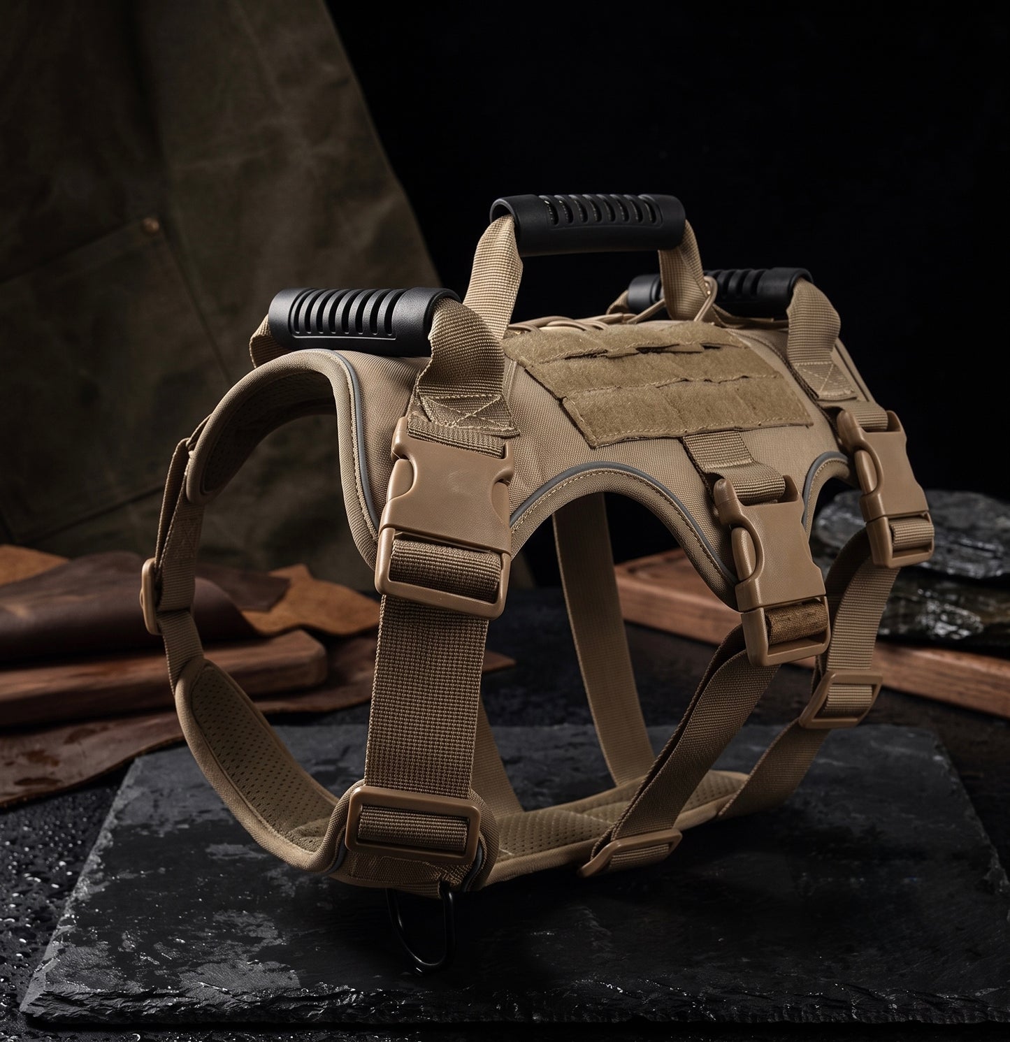 Midori Coyote Brown heavy-duty tactical dog harness product view