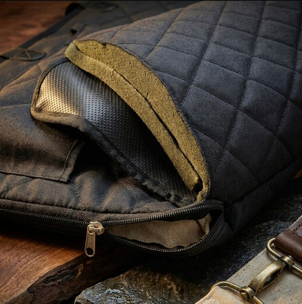 Cross-section of Midori dog car seat cover showing 100% waterproof and durable padding layers